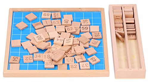 Rosvola Hundrabrädesleksak i trä för Att Räkna Kul och Lära, Pedagogiskt Spel för Barn över 36 Månader, 100 Siffror i Rad, Material Av Hög Kvalitet