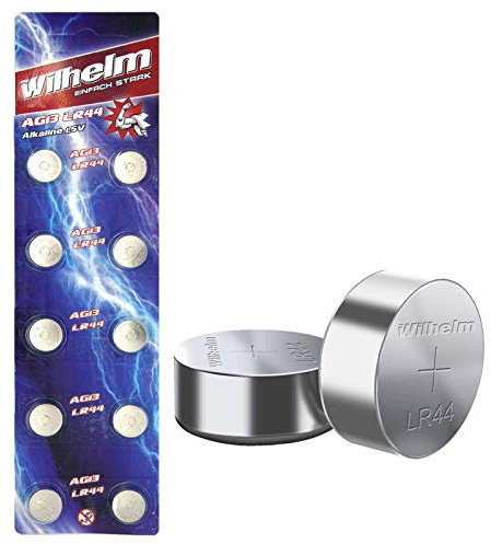 10 X Wilhelm AG13/147/LR44/SR44W/357/LR1154/V13GA Qualitätsbatterien 1,5 V Alkaline Blister