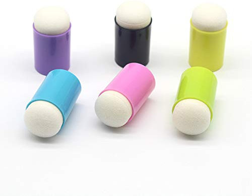 ANCLLO 40 Stück Finger-Schwamm Dauber Malerei Stempelkissen Stempel Handwerk Fall Kunst Werkzeuge mit Box Zeichnen DIY Handwerk