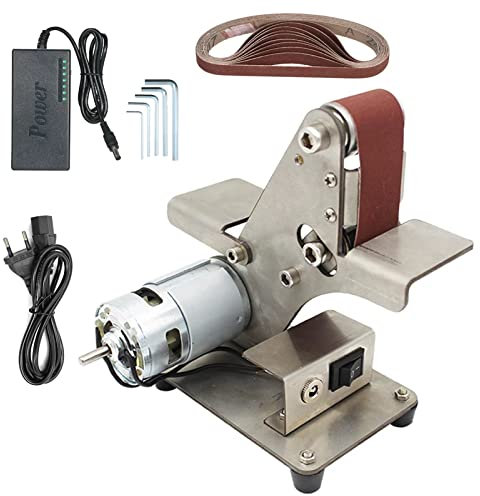 Mini levigatrice a nastro fai-da-te, affilatrice per bordi Apex per coltelli elettrici, mini levigatrice per lucidatura, levigatrice a nastro per banco da lavoro doppio, levigatrice a 7 velocità reg