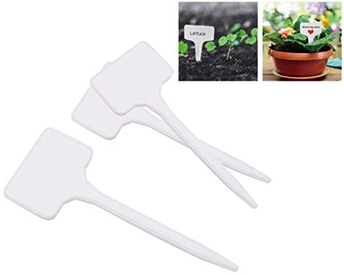 Lot de 20 plaques signalétiques pour plantes, étiquettes de fleurs, marqueurs de légumes de jardin, 113 mm, couleur blanche