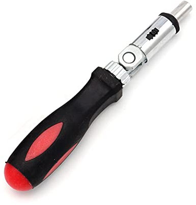 Ratchet Screwdriver 1/4 Inch Inside Hexagon Interface Screwdriver 0-180 Degree Ratchet Bit Holder Screwdriver for Mechanical Repairs Home Industrial