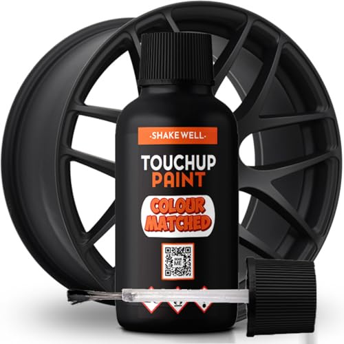 Xtremeauto Matt Black Wheel Touch Up Paint - 30ml, Matt Black, Alloy Wheel Scratch Repair, Easy To Use, Simple Application, All In One Bottle With Brush