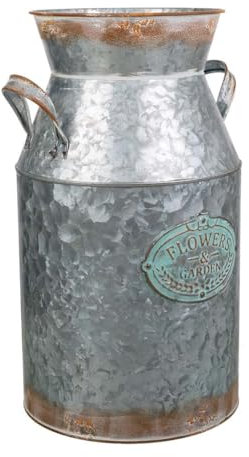 WANDERLUST DECO Jarra lechera de Metal Plateada 25xd22x39.5 t:18.5cm