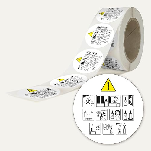 Avery - 500 Etiquettes AFNOR - CLP - Rondes Autocollantes en rouleau - 40 mm - Réglementaire Bougies - 1 rouleau de 500 Stickers pour étiquetage réglementaire des bougies