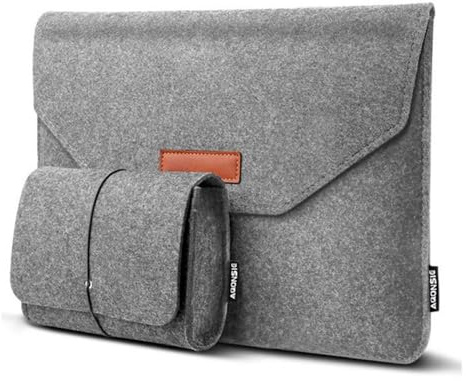 Borsa protettiva in feltro per computer portatile, leggera, per lavoro, compatibile con Apple MacBook Air Pro, Acer Asus, Amazon, HP, Lenovo, Microsoft, notebook, Chromebook, Ultrabook, grigio chiaro,