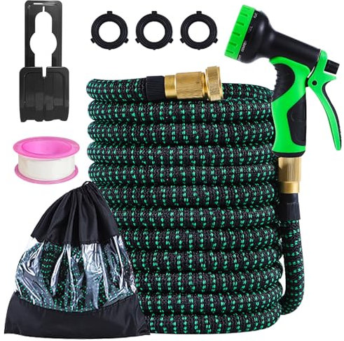 Eckerdromk 15m Tubo Estensibile da Giardino, Tubo per Irrigazione con 7 Modalità di Spruzzo Funzioni, Manichetta per Irrigazione con Pistola Acqua per Lavaggio Auto, Giardino, Prato