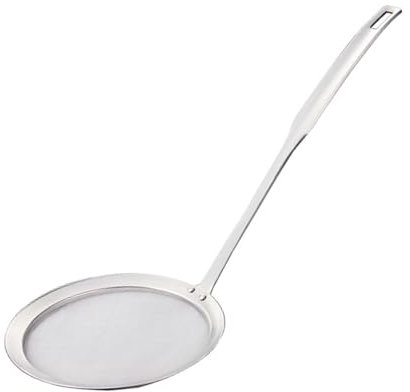 Stainless Steel Fat Skimmer Spoon, Kitchen Fine Mesh Food Strainer and Hot Pot Skimmer with Long Handle for Skimming, Cooking, Frying, Grease, Gravy and Foam (5.5)
