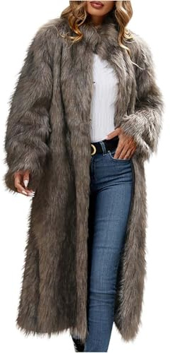 Wyongtao Manteau en Fausse Fourrure pour Femme long veste femme hiver chaude à col montant Manteau d'hiver en Fausse Fourrure veste polaire Shaggy Chaude chic et Élégant blouson Cardigan mode