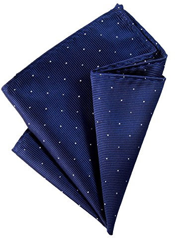 DonDon Pochette de costume avec à points argenté homme mouchoir 25 x 25 cm pour des occasions festives - Bleu foncé