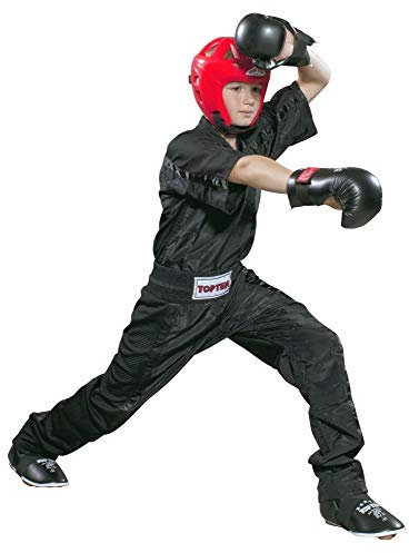 TOP TEN Kickboxhose „Mesh“ für Kinder - Gr. 130 = 130 cm, schwarz-schwarz