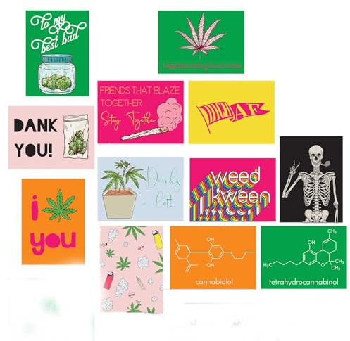 24 Pot Head Greeting Cards by Ritzy Rose | High Quality Cannabis Theme Notecards | Box Set of 24 Cards + Envelopes Made in USA (Best Bud Mixed)