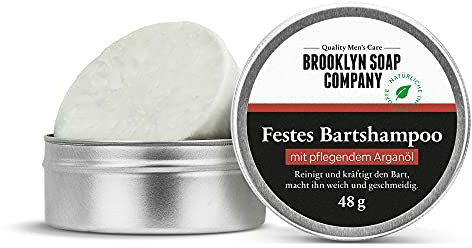 Festes Bartshampoo · Brooklyn Soap Company · Bartpflege für Männer · 0% Plastik, 100% recyclebare Verpackung · 1 Stück (48g)