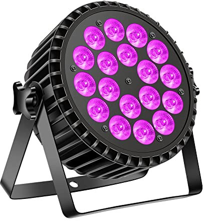 DELIBANG 200W Faro Par LED RGB+UV Luce da palcoscenico DMX luci dj Discoteca con display digitale a 25° LED Aotu/Sound/Padrone-schiavo controllo per Feste Bar Natale Halloween Matrimonio