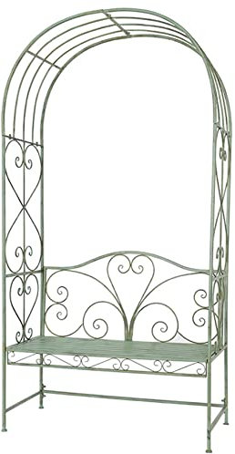 ZYFA Arceau à rosiers avec Banc,Arche à rosiers Tuteur de Jardin Support pour Plantes grimpantes Arceau à Rosier Mariage Treillis en métal pour Plante grimpante,Fleurs,Rosier