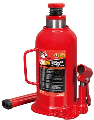 BIG RED 20 Ton (40,000 LBs) Torin Welded Hydraulic Car Bottle Jack for Auto Repair and House Lift, Red, TAM92003B