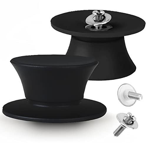 Anaeat Universal-Ersatzknöpfe für Topfdeckel – Hitzebeständige Silikon-Pfannendeckel-Haltegriffe, weiche, rutschfeste Knöpfe für Küchen-Kochgeschirr-Deckel und -Abdeckungen (2er-Pack, Schwarz)