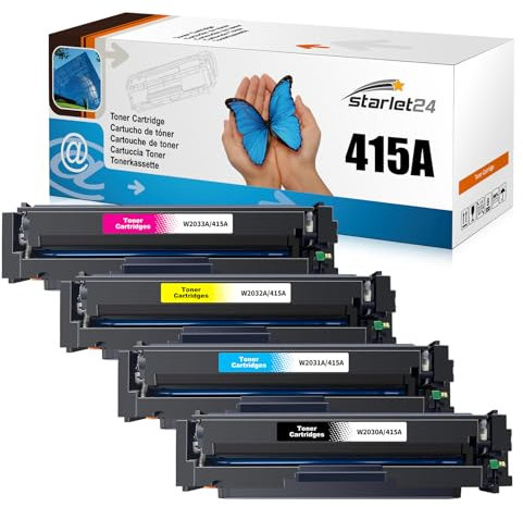 Starlet24 4X 415A Toner Kompatibel Toner für HP 415A W2030A W2031A W2032A W2033A Mit Chip als Ersatz für Laserjet Pro MFP M479fdw M479fdn M479fdw M454dw M454dn