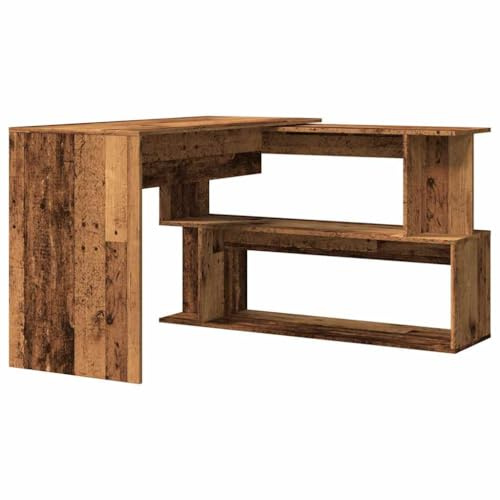 vidaXL Scrivania ad Angolo Legno Vecchio 200,5x50x76 cm Truciolato, scrivania, scrivania, scrivania per Computer, scrivania, scrivania, scrivania