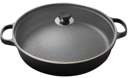 Yonuaret Poêle À Steak Anti-Adhésive,Poêle en Fonte Avec Couvercle Transparent | À Crêpes Et Omelette Avec Manche Isolant Pour Petit-Déjeuner Et Steak