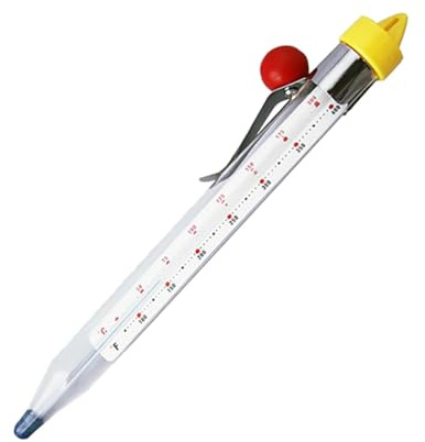 UKCOCO Termómetro De Vidrio Para Alimentos Azúcar 25 Cm Seguro Para Hornear Cocina Color Surtido Uso Almíbar y Mermelada