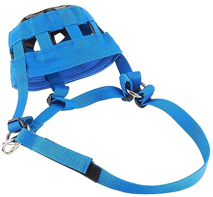 RASTKY Bozal de Pastoreo de Caballos, Equipo Ecuestre de Nailon Antimordeduras, Paseo Seguro para una Respiración Suave, Bozal Ajustable en Rojo para S/M/L (Blue #29)