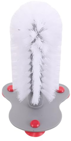 HOMSFOU Cepillo para Tortugas con Ventosa Roja, Cepillo Portátil con Cerdas Suaves para Limpiar Caparazón y Espalda, Accesorio Reutilizable para Tanque de Reptiles y Anfibios, Suministros