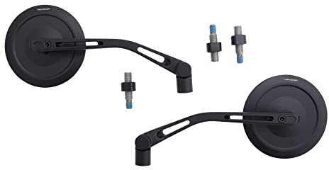 HIGHSIDER Montana-Slim Motorrad Spiegel, schwarz seidenmatt, E-geprüft (2er-Pack)