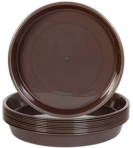 Youngever 10 Pack 25CM Plastic Plant Saucers, Thick and Heavy Duty Plastic Saucer Flowerpot Trays, Excellent for Indoor and Outdoor Plants