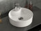 Aqua Bagno | Rundes Aufsatzwaschbecken mit Hahnloch weiß glänzend, Keramikbecken, Handwaschbecken | 42 cm breit