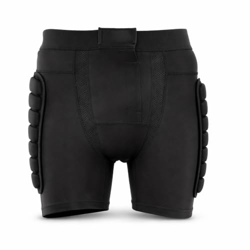 Pantalones de Protección de Cadera, Pantalones Cortos Acolchados de Algodón y Poliéster, Cinturón Elástico Negro para Deportes Extremos (S)