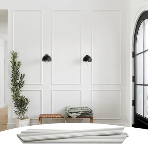 Accent Wall Molding Kit for Interior Wall Moulding Decor | Wainscoting Paneling Kit | Pre Made Wainscotting Kit | (NOT Peel & Stick) Use Instructions to Choose Quantity Needed (1 TOP 1 BOTTOM)