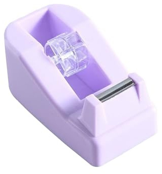 Dévidoir de ruban adhésif transparent rechargeable, 18 x 20 mm, pour l'école, la maison et le bureau (violet)