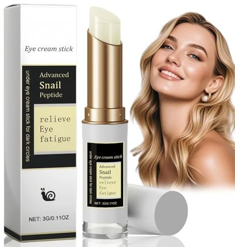 Snail Peptide Eye Cream Stick,Anti-Aging E/ye C/ream for Puffiness,Collagen Anti Wrinkle Ey/e Balm S/tick,Ey/e Serum Stick for Eye Bags,Under Ey/e Cream,Anti Wrinkle E/ye Cream,Eye Bag Balm for Woman