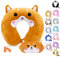 Cirorld Kids Travel Pillow Cute Neck Pillow Traveling Memory Foam Airplane Pillow with Sleep Mask Animal Flight Head Rest Neck Support for Cars Long Flights Sleeping Girls Boys-dog