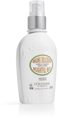 L'OCCITANE Almond Hair & Body Mist, Lightweight Fragrance Spray, Sweet Gourmand Vanilla Scent, Hydrating Glow Finish, Layering Perfume For Silky Skin