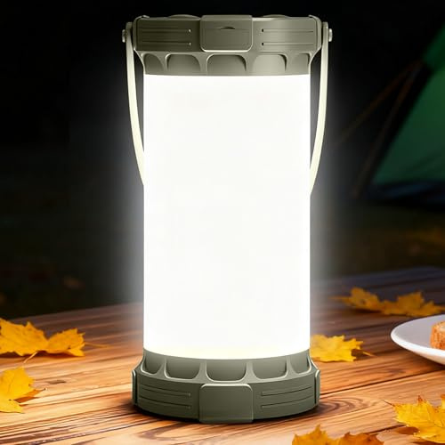 Glocusent Campinglampe & Zeltlampe:1500 lm Campinglicht 135 LED, 200 Stunden, 5000 mAh mit 3 Farben und 5 Helligkeitsstufen, SOS, wiederaufladbare Laterne für Stromausfälle, Camping, Wandern, Notfälle