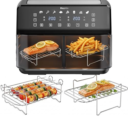 Keplin 9L Air Fryer Racks | 304 Stainless Steel, Dishwasher Safe | For Keplin 9L | Single Layer & Skewer Rack + 4 Skewers | 6PCS | by iStock Ltd