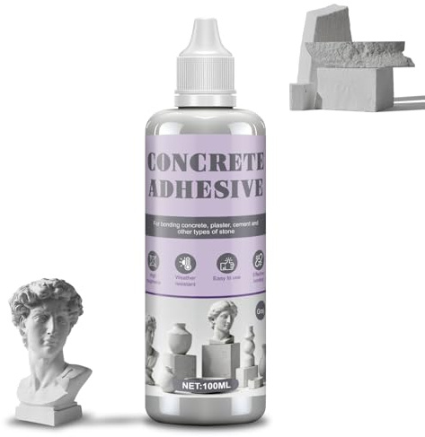 AllisWay Colla per Ceramica, Stucco per Marmo, Colla Adesiva per Cemento, per Incollare e Riparare Calcestruzzo, Intonaco, Marmo, Cemento e Altri Materiali Lapidei Porosi, 100ml