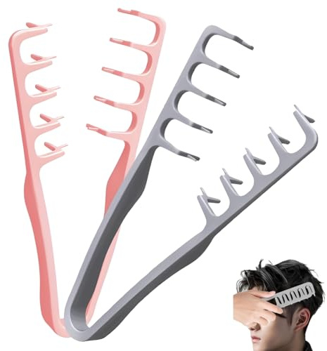 2 Pezzi Pettine per Ricci con Denti Larghi – Pettine Volumizzante per Styling Capelli Uomo e Donna