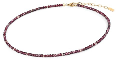 GAVU Collana da Donna Fine con Perline di Granato Pietra Naturale, Collana di Granato da Donna