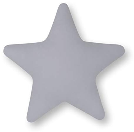 Amilian Kissen Stern Sternchen Zierkissen ca. 28 cm Kinderzimmer Zimmer Deko Plüschkissen Sternkissen Baby Kinder Dekokissen mit Füllung für Schlafzimmer Babyzimmer Kinderbett Mädchen Jungen Grau
