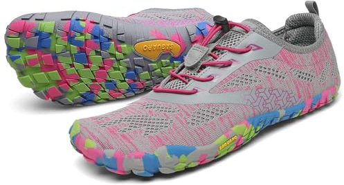 SAGUARO Barfußschuhe Herren Damen Traillaufschuhe Outdoor & Indoor Training Fitnessschuhe Wander Wald Strand Straße Laufschuhe Walkingschuhe Schnell Trocknend Badeschuhe, Taffy Rosa, 39 EU