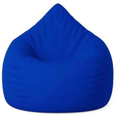 Patchhome Sittsäck droppform med dragkedja påfyllningsbar – för inomhus och utomhus – med frigolitfyllning 3 storlekar tillgängliga XXL – höjd 115 cm, diameter 95 cm blå