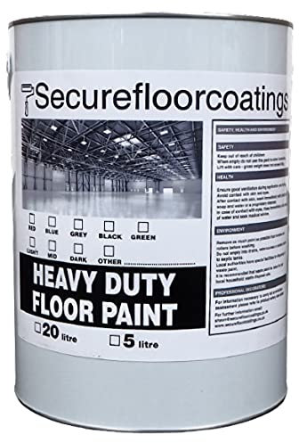 Secure Floor Coatings 5L Heavy duty Paint suitable for Concrete floors, Wood, Metal For Driveways, Sheds, Warehouses (Light Blue)