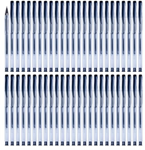 OFFICER PRODUCTS Gelkugelschreiber Kugelschreiber / ‎50 Stück (50er Pack) /Geltinte Farbe: Schwarz/Kugeldurchmesser: 0,5 mm/GelschreiberGelstifte/Wasserfeste und Nicht Verblassende Tinte