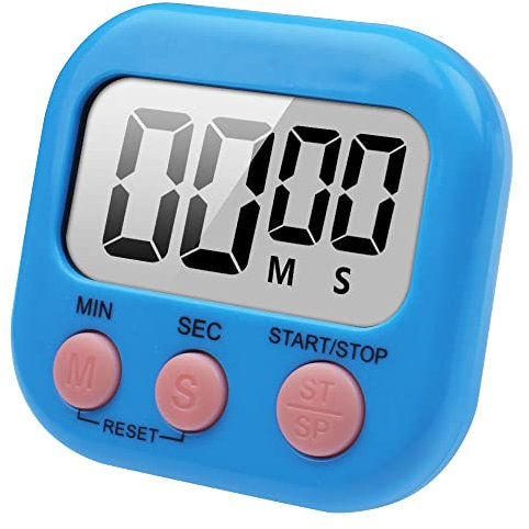 Großer Bildschirm Digitaler Küchentimer Magnetisch Stoppuhr Timer mit Uhr, Timer für Backen, Küche, Studium, Trainingstraining, Count-Up- und Countdown-Uhr(Blau)