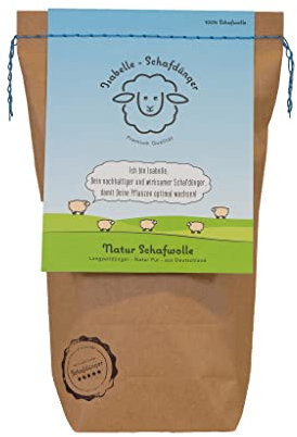 Natur Schafwolle - 100% Schafwolle, natürlicher Dünger aus Schafwolle (500g)