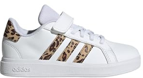 Adidas Unisex Kinder Grand Court 2.0 Shoes Children, Cloud White/Magic beige/Matte Gold, 31 1/2 EU