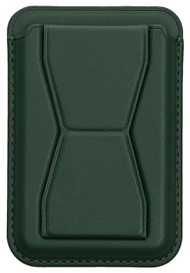 kwmobile Tarjetero Adhesivo para Movil - Porta Tarjetas de Cuero Sintético con Función de Soporte para Smartphone